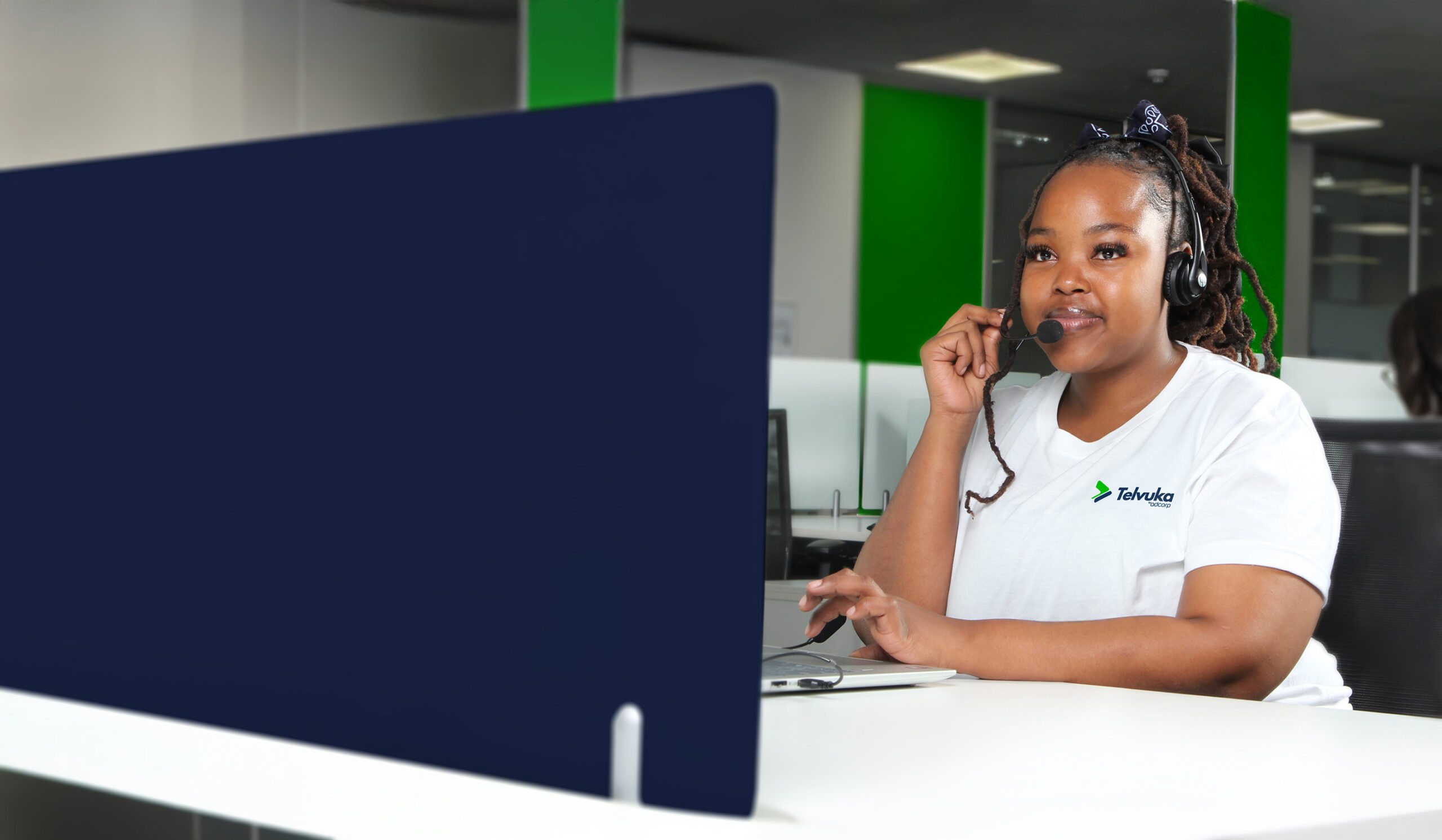 Telvuka customer service representative assisting clients